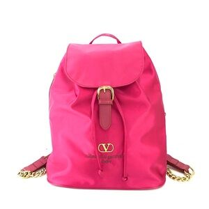 VALENTINO GARAVANI Nylon Backpack Pink Vintage